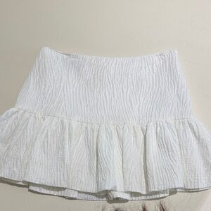 Zara White Textured Mini Skirt